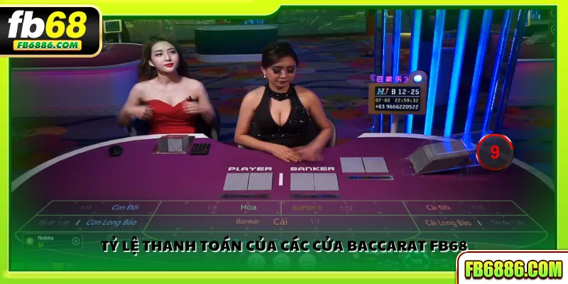 Tỷ lệ thanh toán của các cửa Baccarat FB68